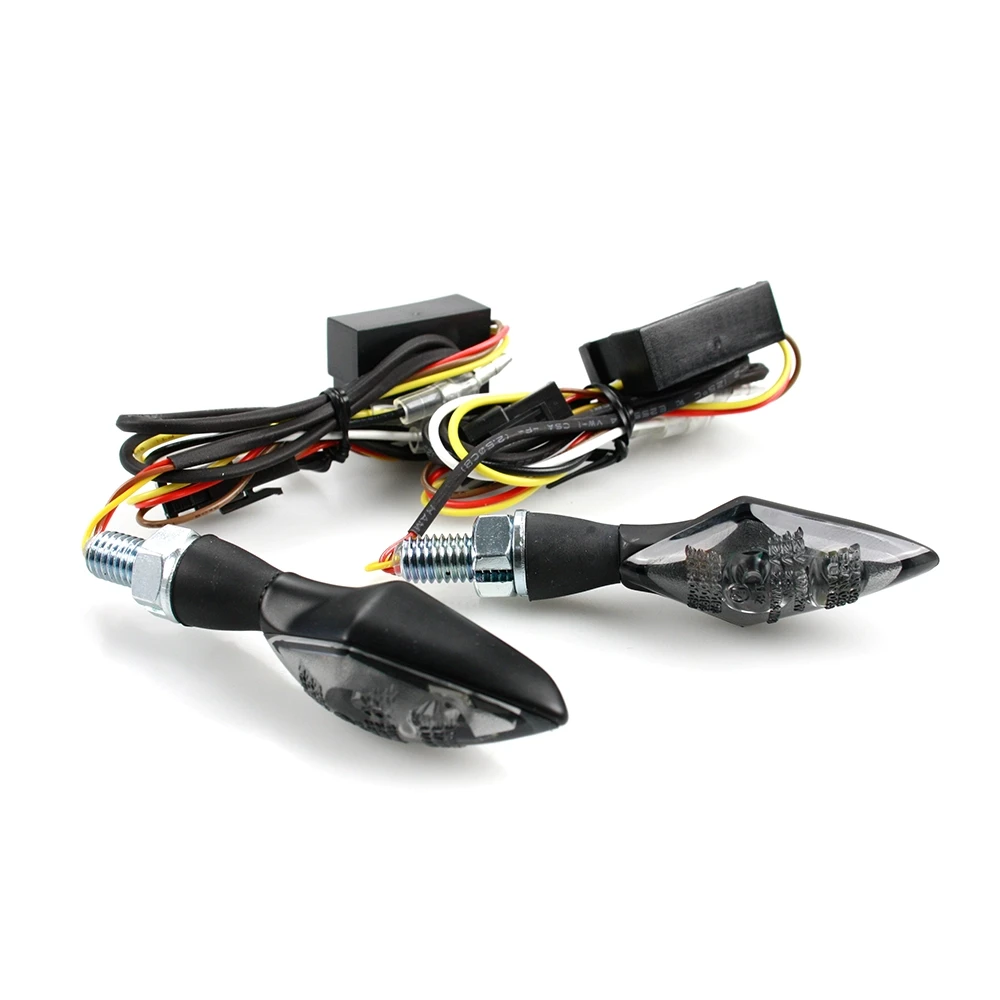 Blinker TECH POWER LED (Paar) in Schwarz-Matt mit Glas transp. Blink