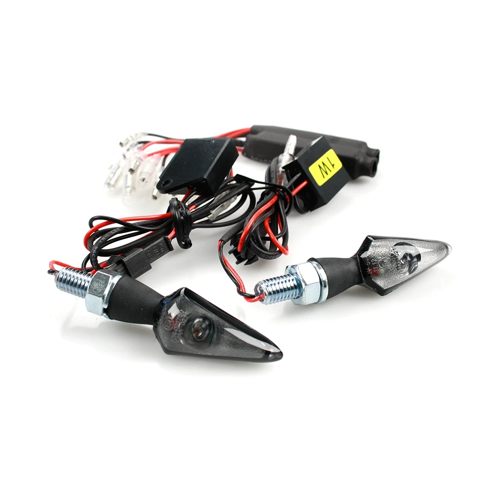 Blinker TECH SHORT STEM LED (Paar) in Chrom mit Glas smoke (38x20x17