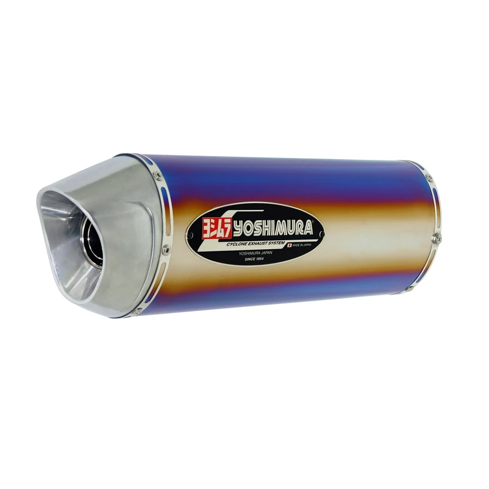 Auspuff Yoshimura OVAL CONE in Titan Blau zu Suzuki (CH Homologiert)