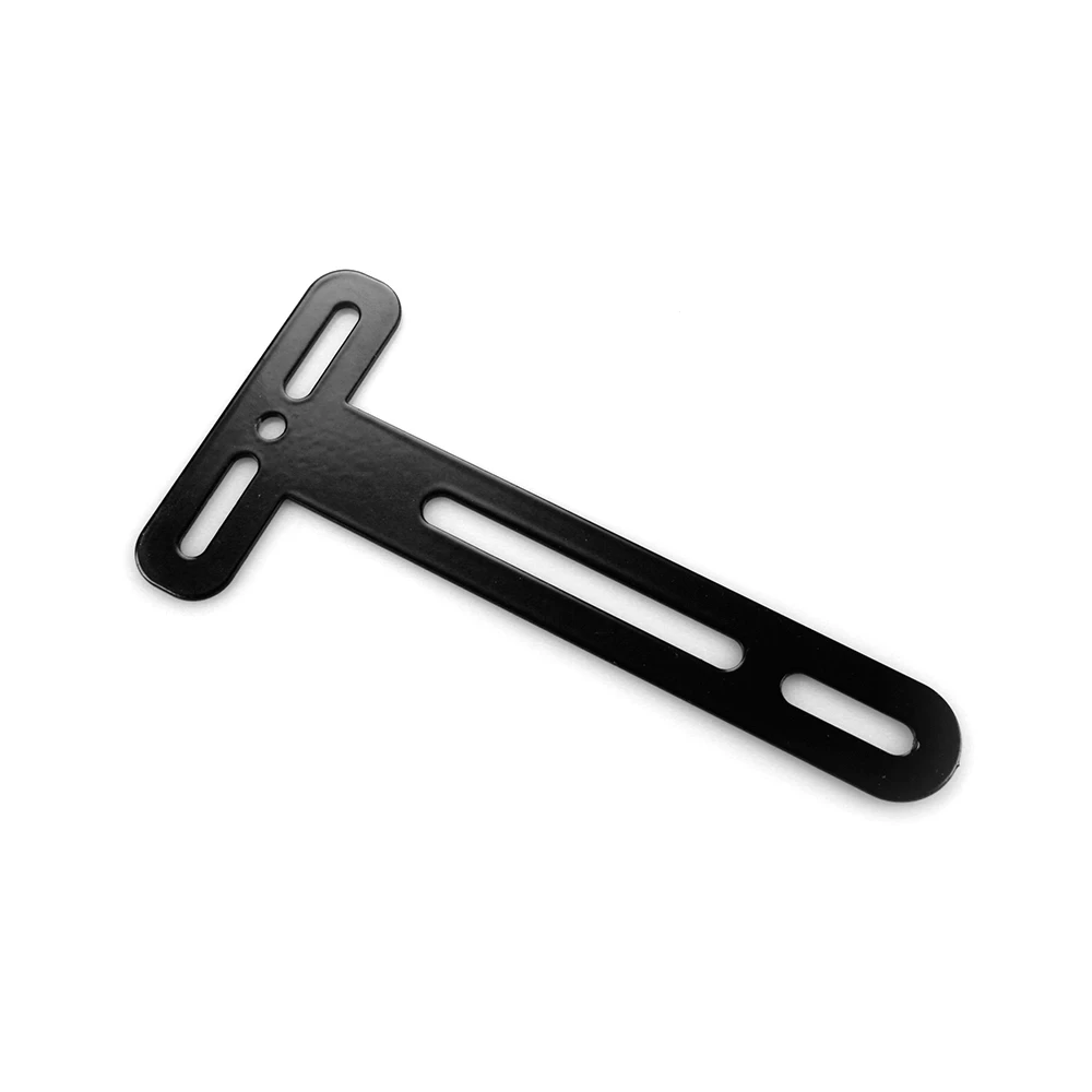 Halter/Halterung T Rückstrahler Inox 140x60x1.5mm gerade schwarz H12.5mm