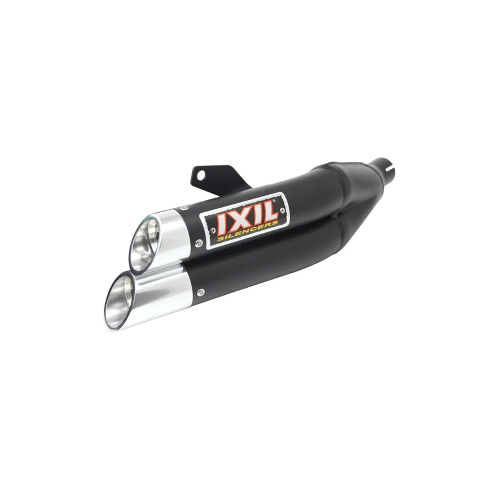 Auspuffanlage IXIL DUAL HYPERLOW (L3XB) in SCHWARZ mit END- CAP in ALU zu