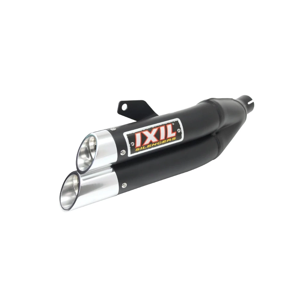 Auspuffanlage IXIL DUAL HYPERLOW (L3XB) in SCHWARZ mit END- CAP in ALU zu