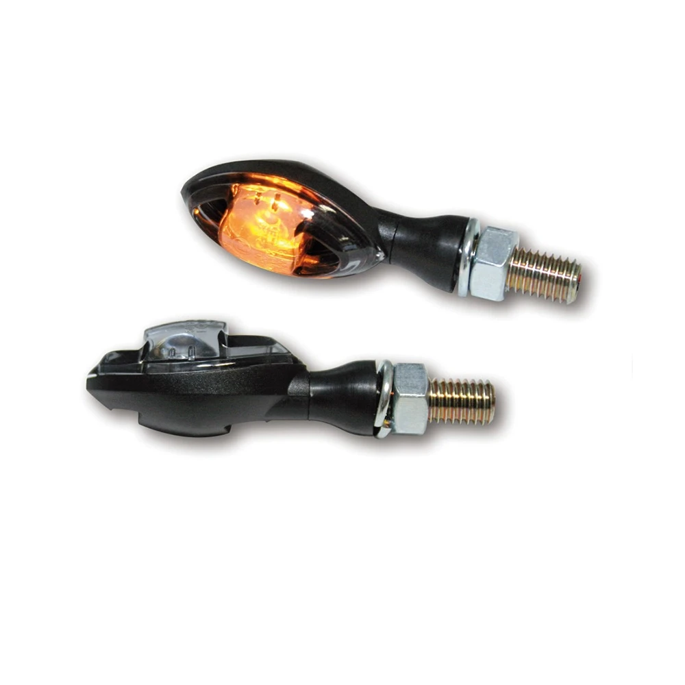 Blinker SHIN YO (Paar) EYE mit HI-POWER LED in SCHWARZ/KLAR (M8 - 37 x 19