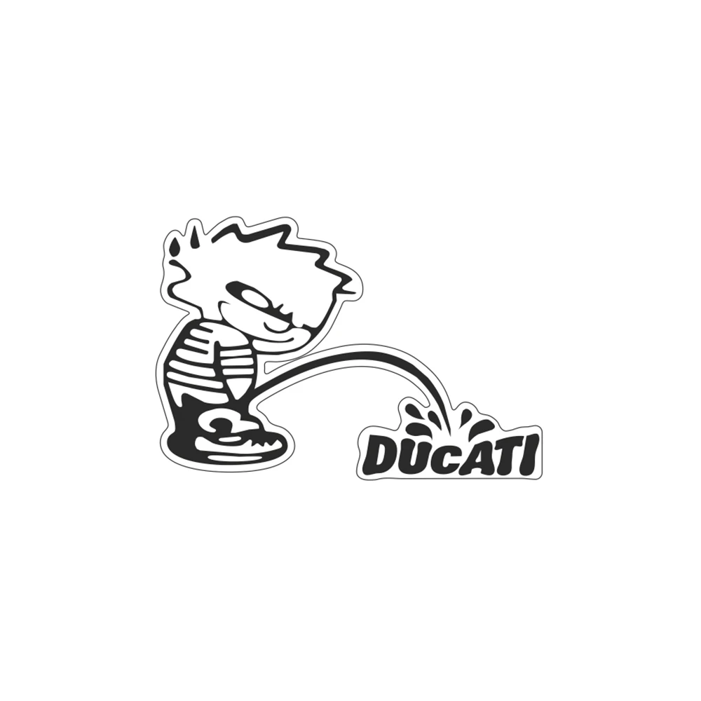 Sticker PRINT (Paar) DUCATI in schwarz (85 x 85mm)