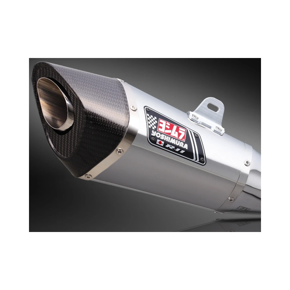 Auspuff Yoshimura R-11 (Single Exit) in Inox mit Carbon Cap zu Suzuki (CH