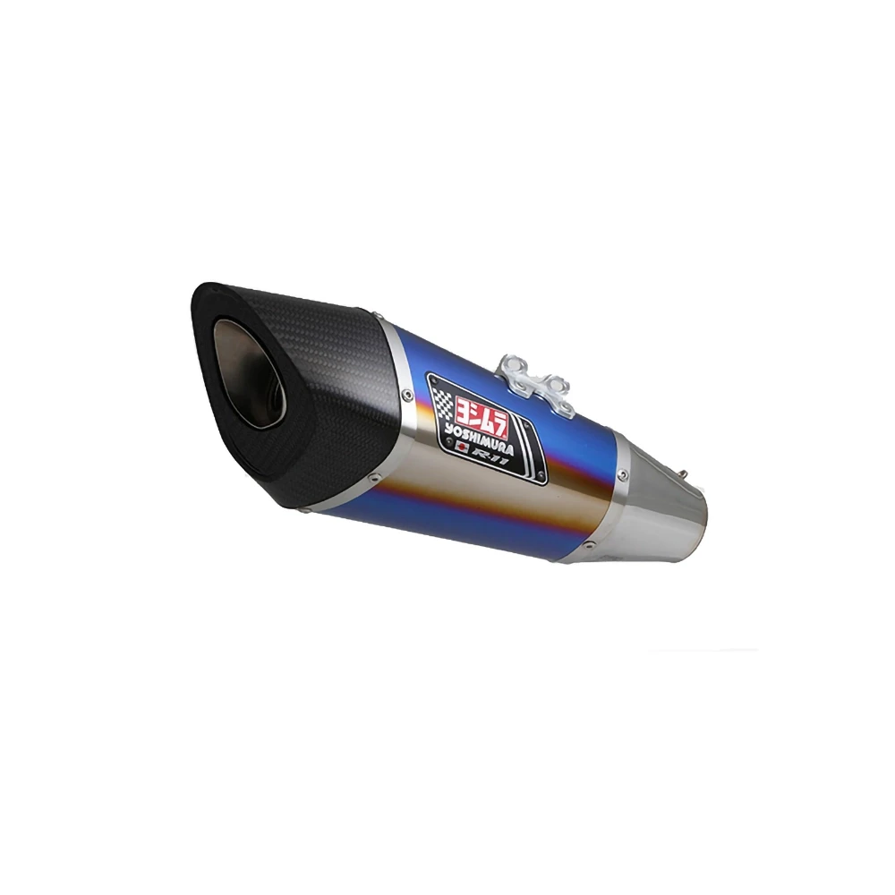 Auspuff Yoshimura R-11 (Single Exit) in Titan Blau mit Carbon Cap zu Suzuk