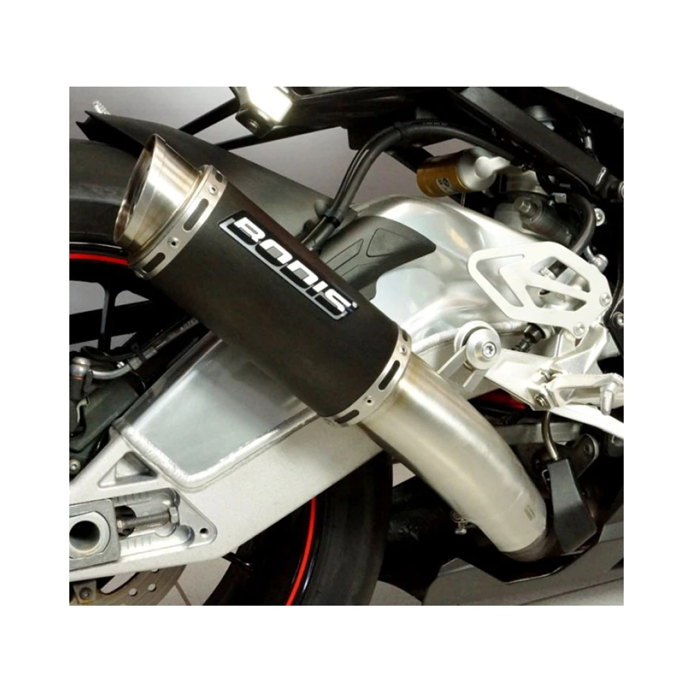 Auspuff BODIS M-GP in INOX/SCHWARZ (SS/BL) zu BMW (CH- Homologiert)