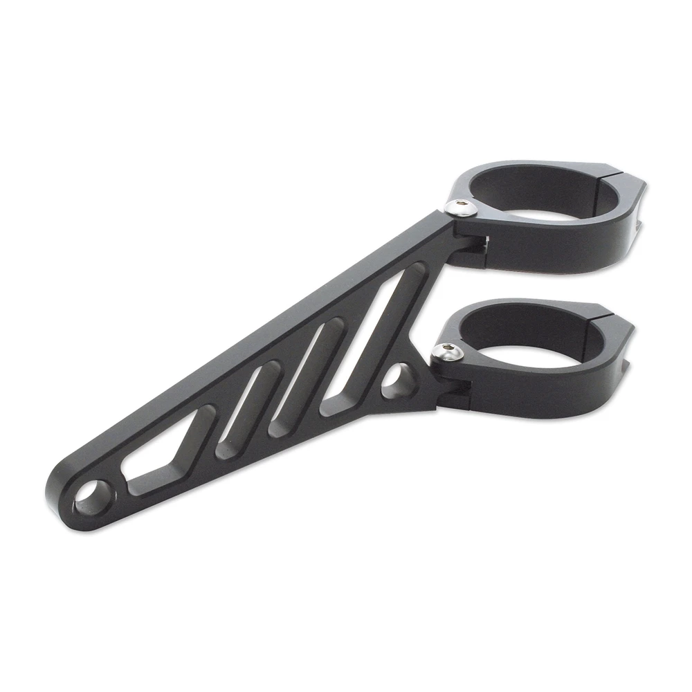 Scheinwerferhalter HIGHSIDER (Paar) LANG aus ALU in SCHWARZ (Länge: 114mm)