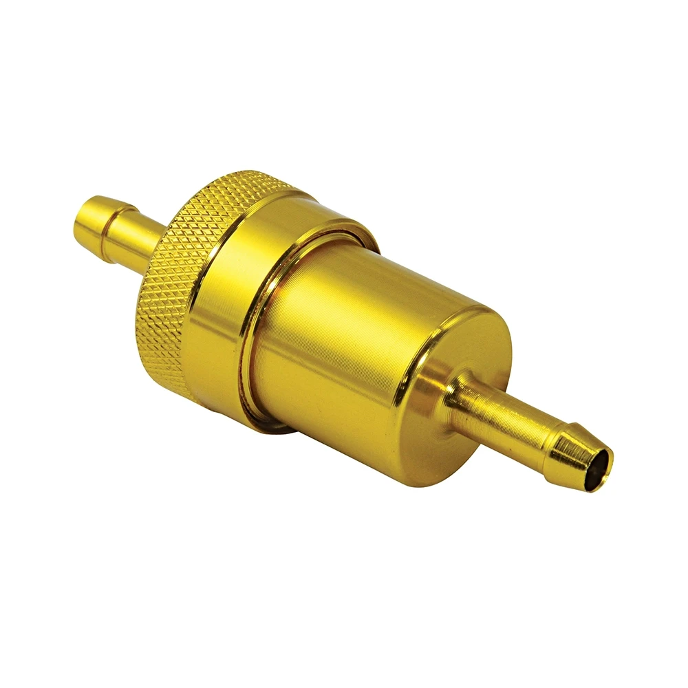 Benzinfilter BIKE IT aus ALU in GOLD (Ø 3cm x 7.6cm) aufschraubbar / auswa