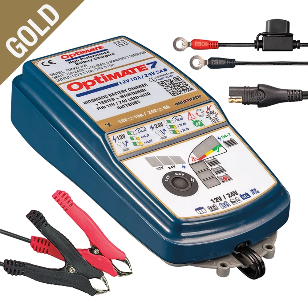 Batterieladegerät tecMATE OPTIMATE 7 12V10A 24V/5A 8 Stufen 3-400Ah TM260V3