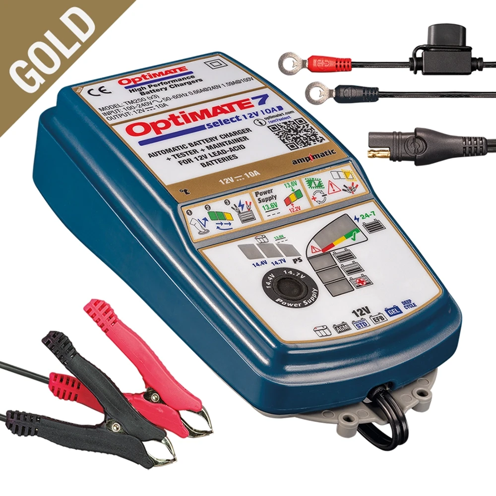 Batterieladegerät tecMATE OPTIMATE 7 Select 12V/10A 9 Stufen 3-400Ah TM250V3