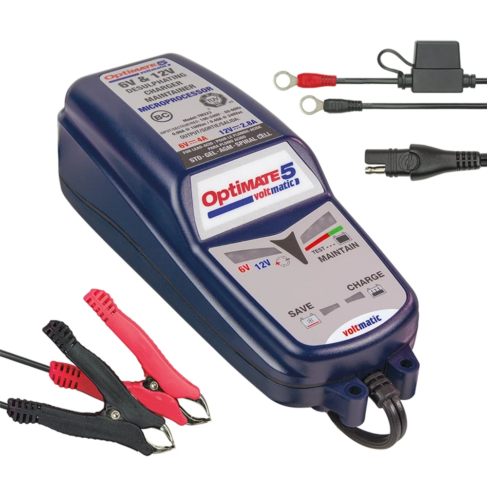 Batterieladegerät tecMATE OPTIMATE 5 VoltMatic 6V/4A und 12V/2.8A, für STA