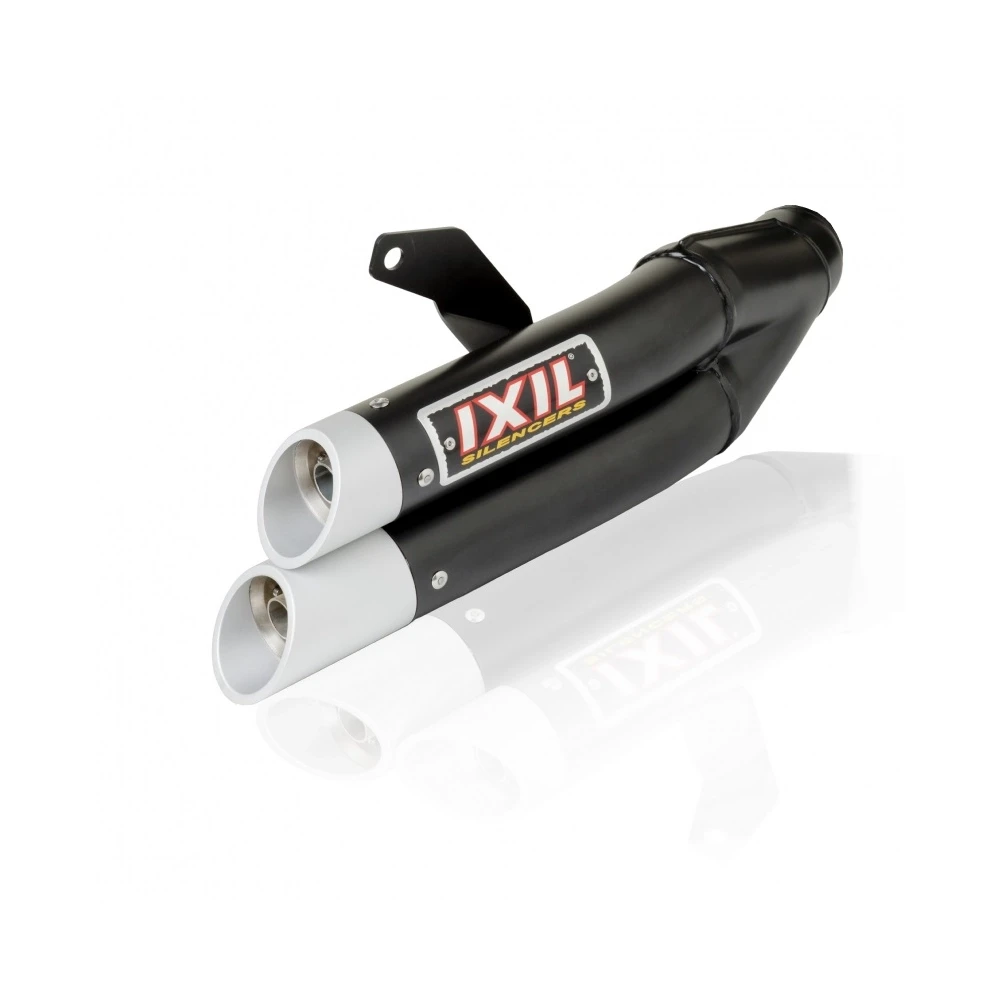 Auspuff IXIL DUAL HYPERLOW (L3XB) in SCHWARZ mit END- CAP in ALU zu Suzuki