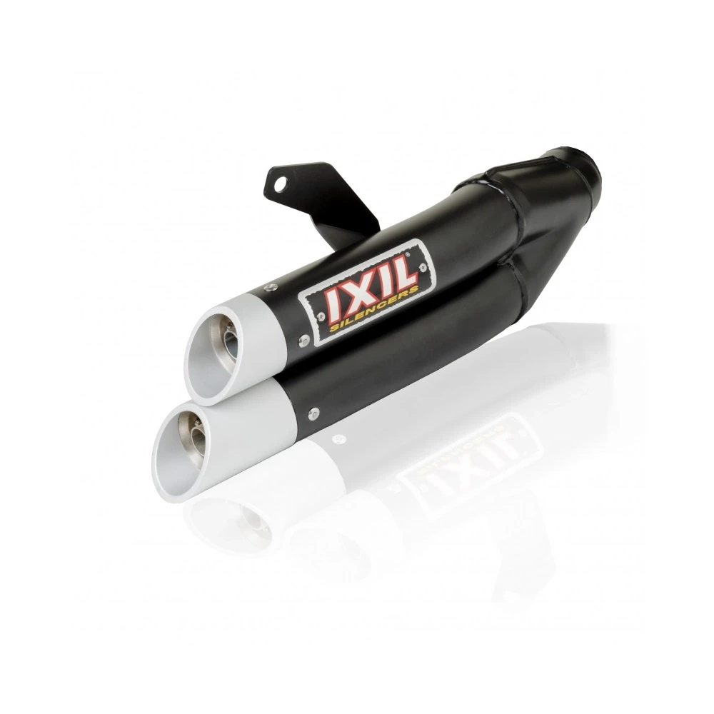 Auspuffanlage IXIL DUAL HYPERLOW (L3XB) in SCHWARZ mit END- CAP in ALU zu