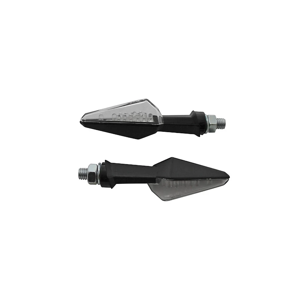 Blinker SHIN YO (Paar) SPIKE mit LED in SCHWARZ/KLAR (M8x1.25 - 54x20x27.5