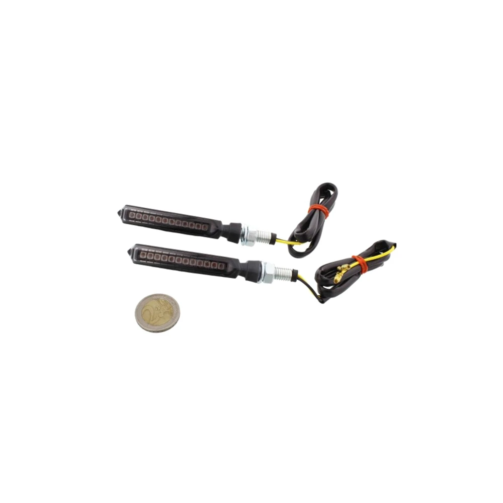 Blinker JMP (Paar) FLAT 2 SEQUENTIELL - Laufeffekt mit 12 LED SCHWARZ/GETO