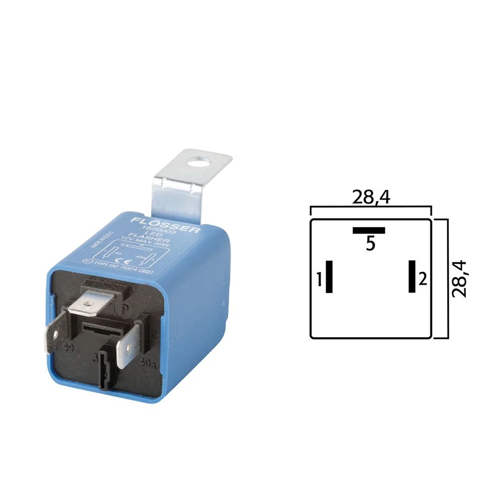 Blinkerrelais FLÖSSER 12V / 1-30W mit 3 Anschlüssen DIGITAL (lastunabhängi