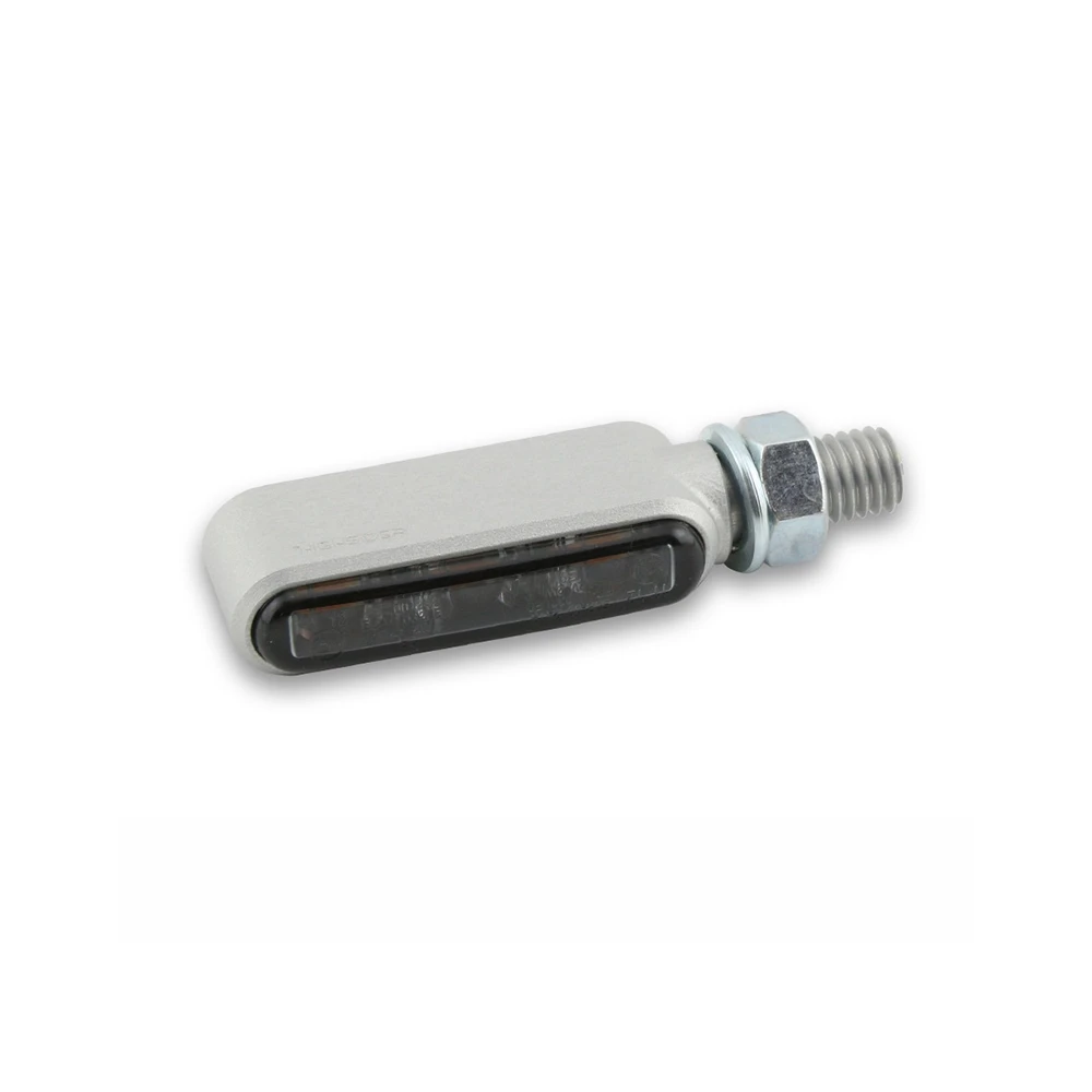 Blinker HIGHSIDER (Paar) BRONX CNC mit LED in SILBER/GETOENT (M8 - 61 x 18