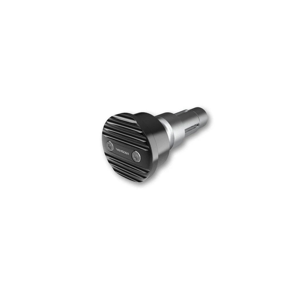 Lenkerendzapfen HIGHSIDER (Paar) WAVE aus ALU in SCHWARZ/SCHWARZ passend