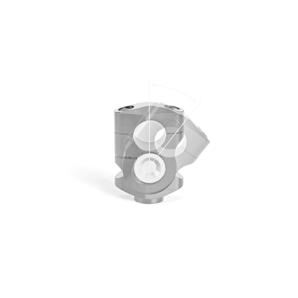 Vario Riser-Lenkblock ABM variabel Originalaufnahme in SILBER für Ø 28.6mm
