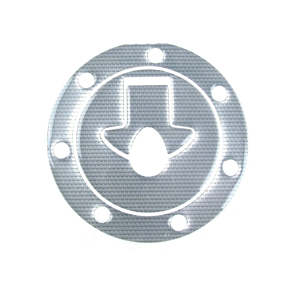 Tankcap- Protektor PRINT in CARBON-LOOK SILBER (111.5 x 111.5mm) zu Kawasa