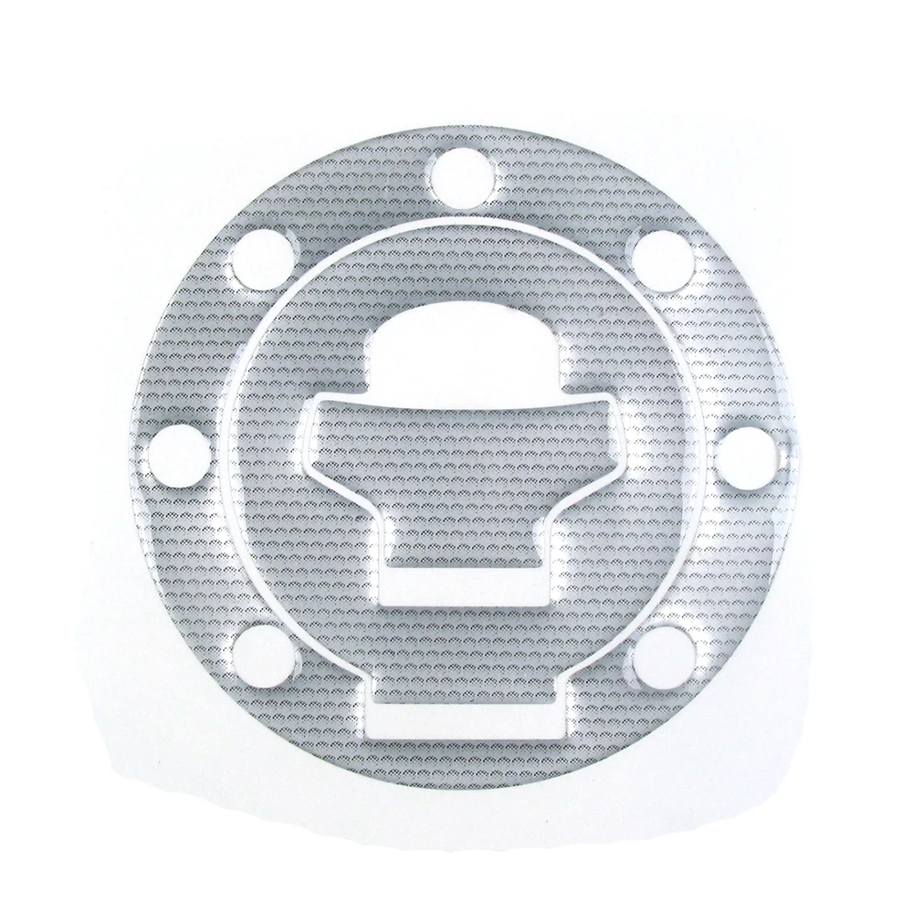 Tankcap- Protektor PRINT in CARBON-LOOK SILBER (105.5 x 105.5mm) zu Suzuki