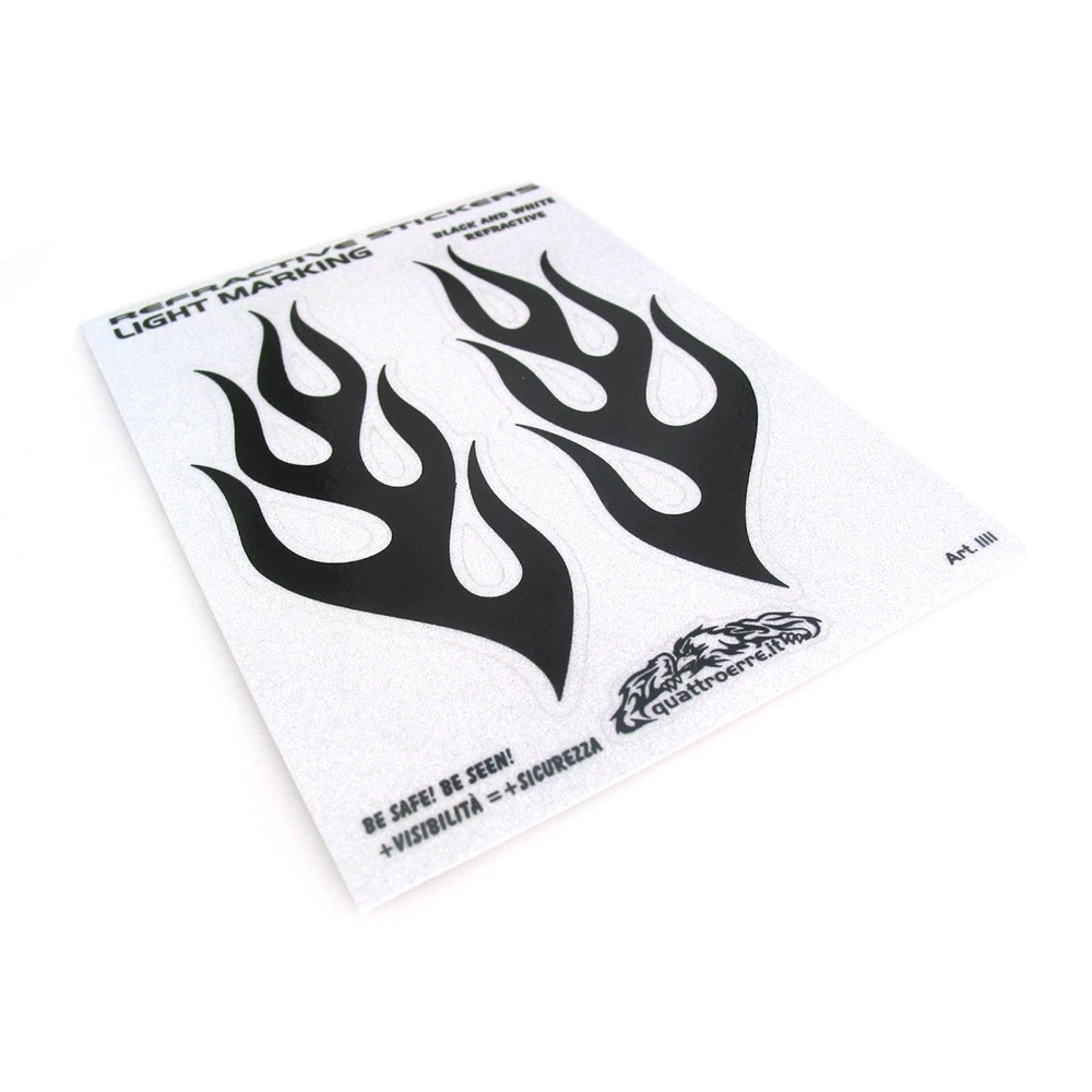 Sticker-Set 4R FLAME reflektierend (13 x 9.5cm) für Helm oder an Carrosser