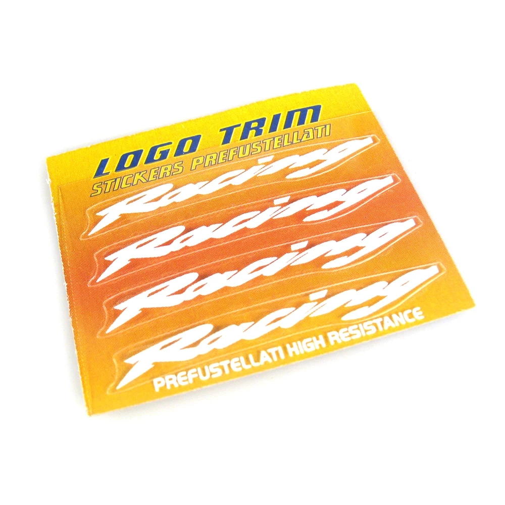 Logo-Trim 4R RACING (4er Set) mit 3M Technologie in WEISS