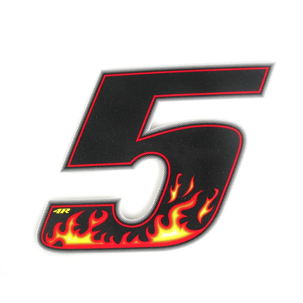 Sticker 4R RACING Nr.: 5 Flame-Farben (100 x 140mm)