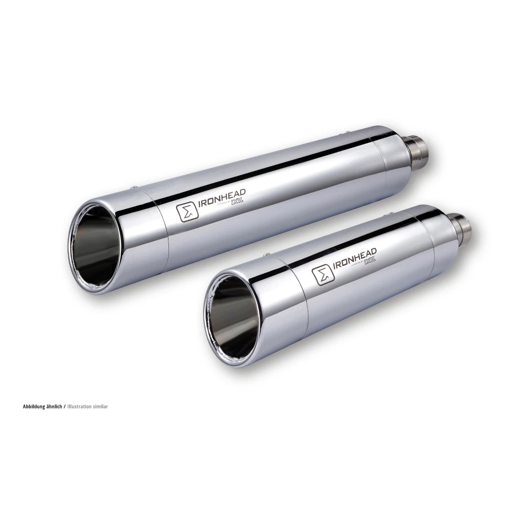 Auspuffanlage IRONHEAD in inox zu Harley-Davidson (CH-Hom)