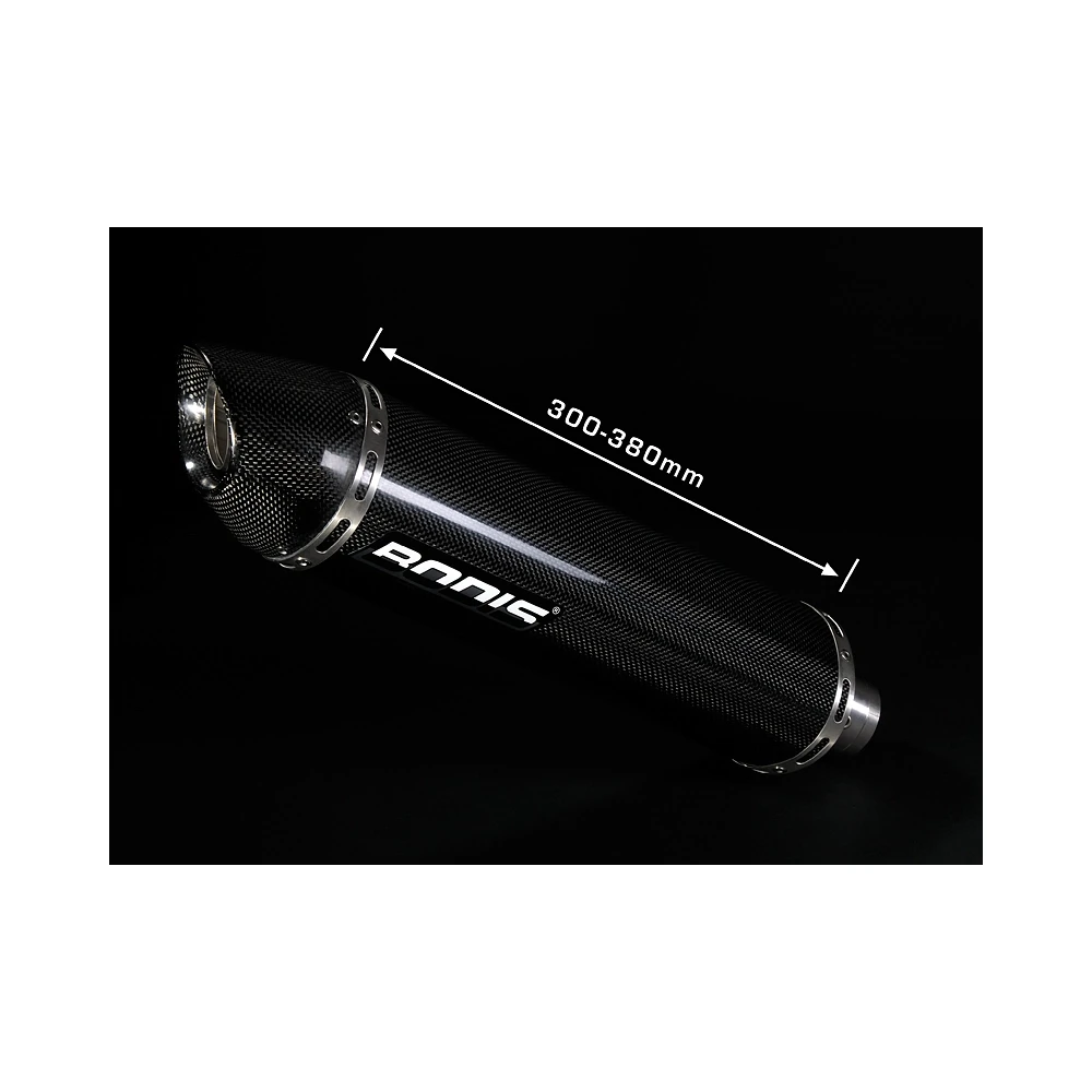 Auspuff BODIS OVAL Q2C mit CARBON- ENDCAP in INOX/FULL TITAN (SS/FT) zu Ka