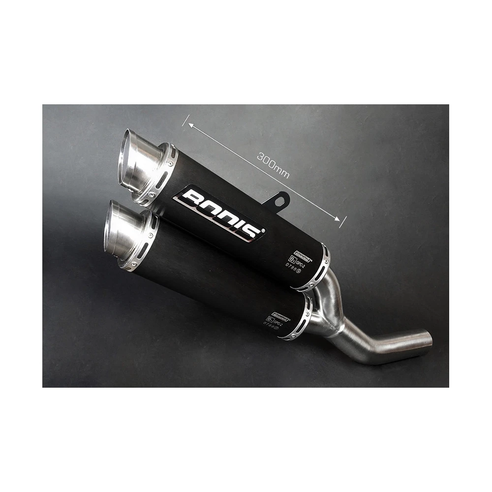 Auspuff BODIS GPC-X2 in INOX/SCHWARZ (SS/BL) zu Kawasaki (CH- Homologiert)