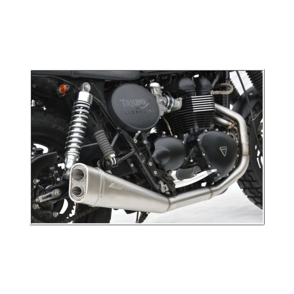 Auspuffanlage ZARD CROSS SHORT (2 in 1) in Inox- gebürstet zu Triumph (CH-