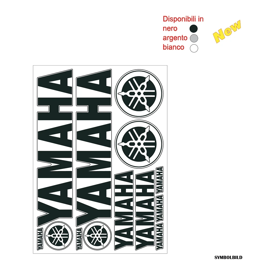Sticker-Set 4R YAMAHA (35 x 25cm) in Schwarz