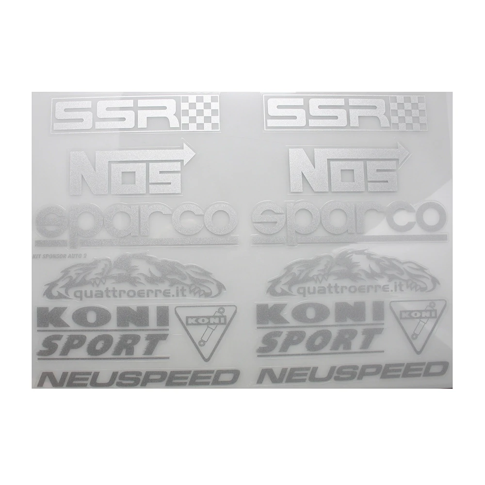Sticker-Set 4R SPONSOR 2 (35 x 25cm) in SILBER