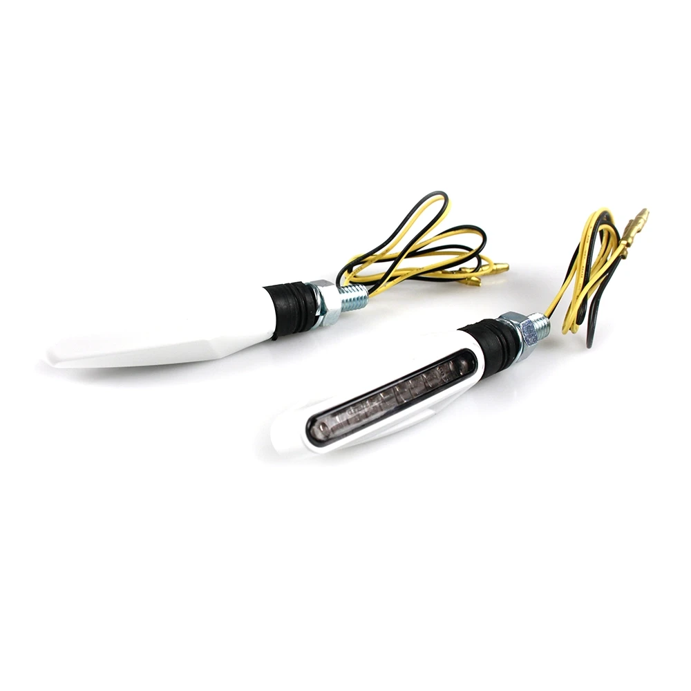 Blinker TECH SKY LED (Paar) in Weiss-Matt mit schwarzem Glas (62 x 2