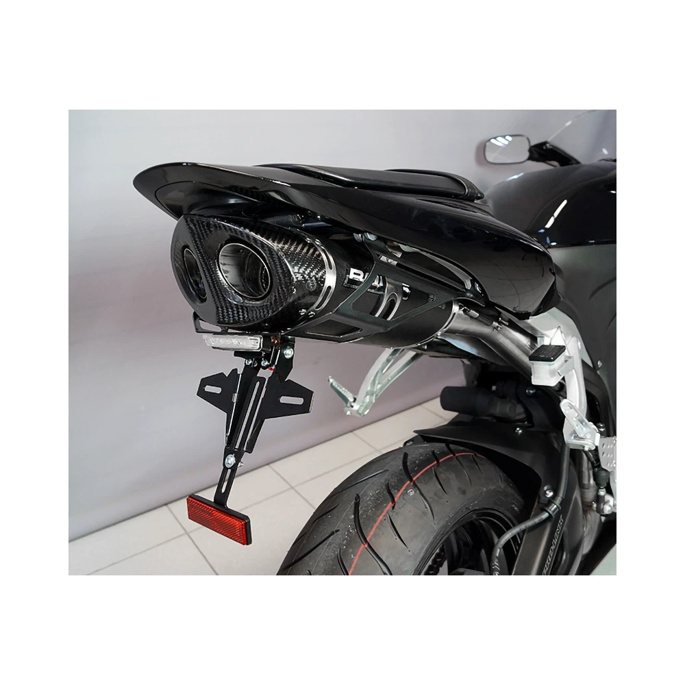Kennzeichenhalter SRP in INOX/SCHWARZ (SS/BL) inkl. LED-Kennzeichenleuchte