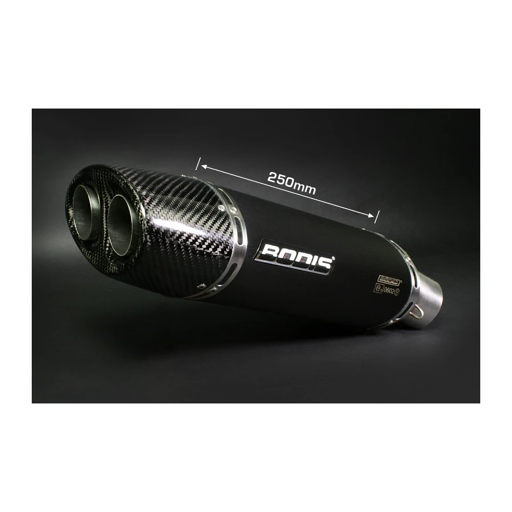 Auspuff BODIS OVAL Q1 in INOX/SCHWARZ (SS/BL) zu Honda (CH- Homologiert)