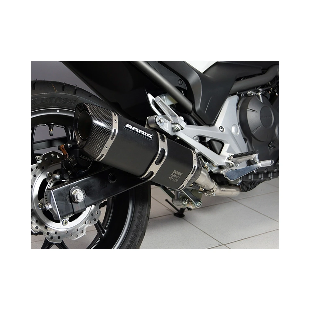 Auspuff BODIS P-TEC II in INOX/SCHWARZ (SS/BL) zu Honda (CH- Homologiert)