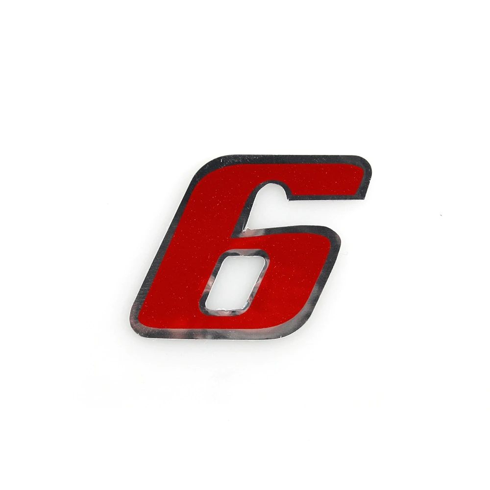 Sticker 4R PICCOLO Zahl Nr. 6 in ROT (65 x 65mm)