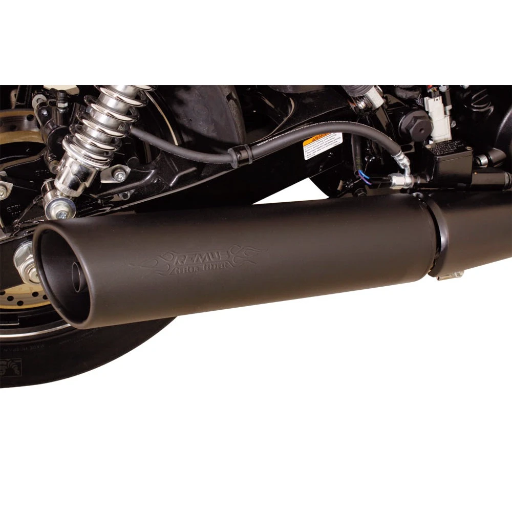 Auspuff REMUS CUSTOM - ROLLED UP CUT (4 Zoll) in SCHWARZ zu HD (CH- Hom.)