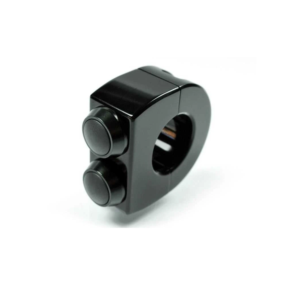 Armatur motogadget m-switch (2 Taster) aus Alu in schwarz, Tasten schwarz,