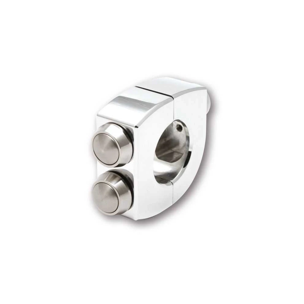 Armatur motogadget m-switch (3 Taster) aus Alu- poliert, Tasten inox, für