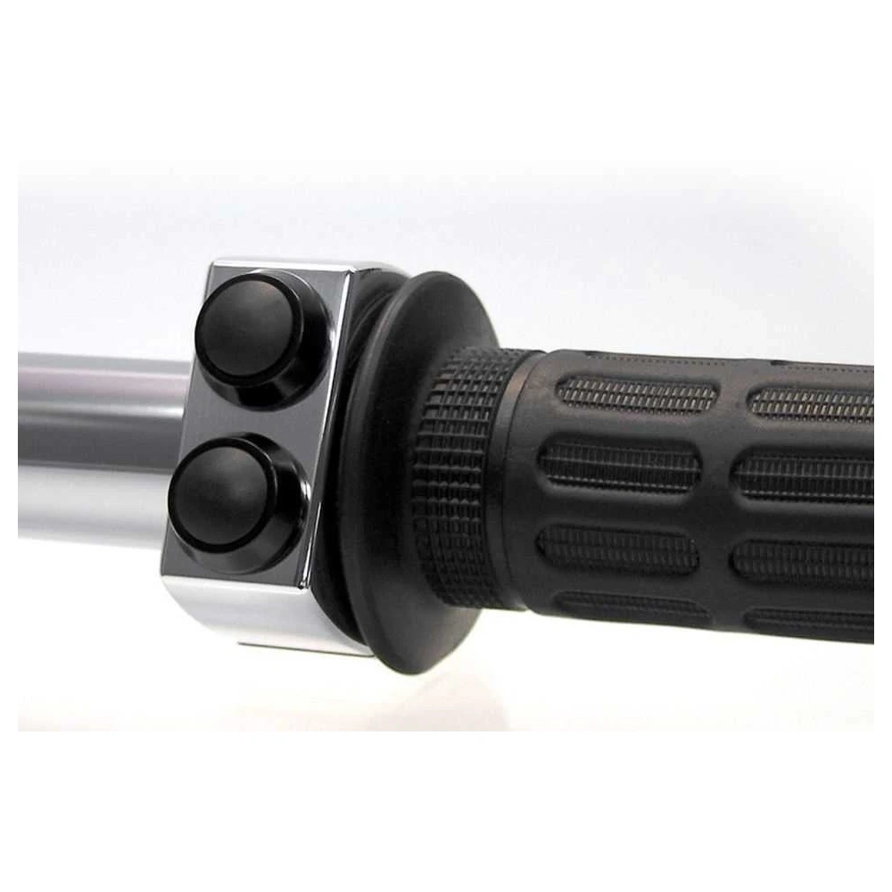Armatur motogadget m-switch (2 Taster) aus Alu- poliert, Tasten schwarz, f
