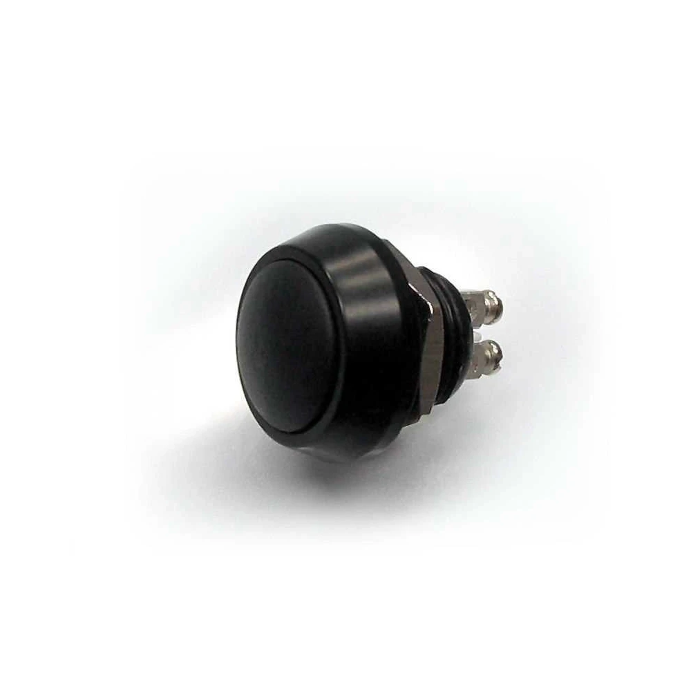 Taster motogadget compact M12 aus VA- inox schwarz (L 22.7mm - Einbaumasse