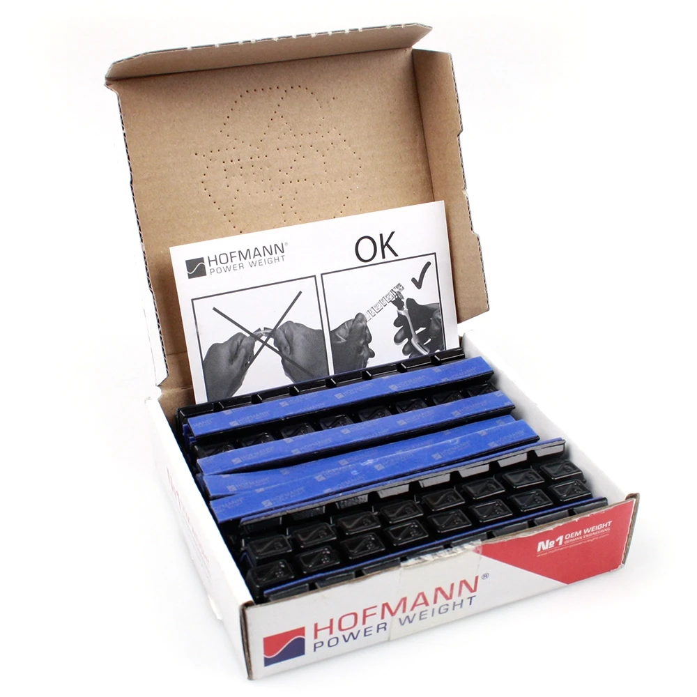 Klebeblei- Set PROVAC (50 Stück) SCHWARZ (B 10 x H 4mm) 8 x 5gr. (Gesamt: