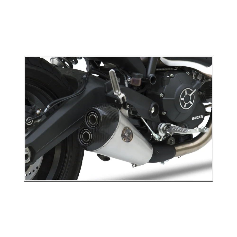 Auspuff ZARD BASSO (2 in 1) in Inox mit Carbon- Endcap zu Ducati (CH- Homo