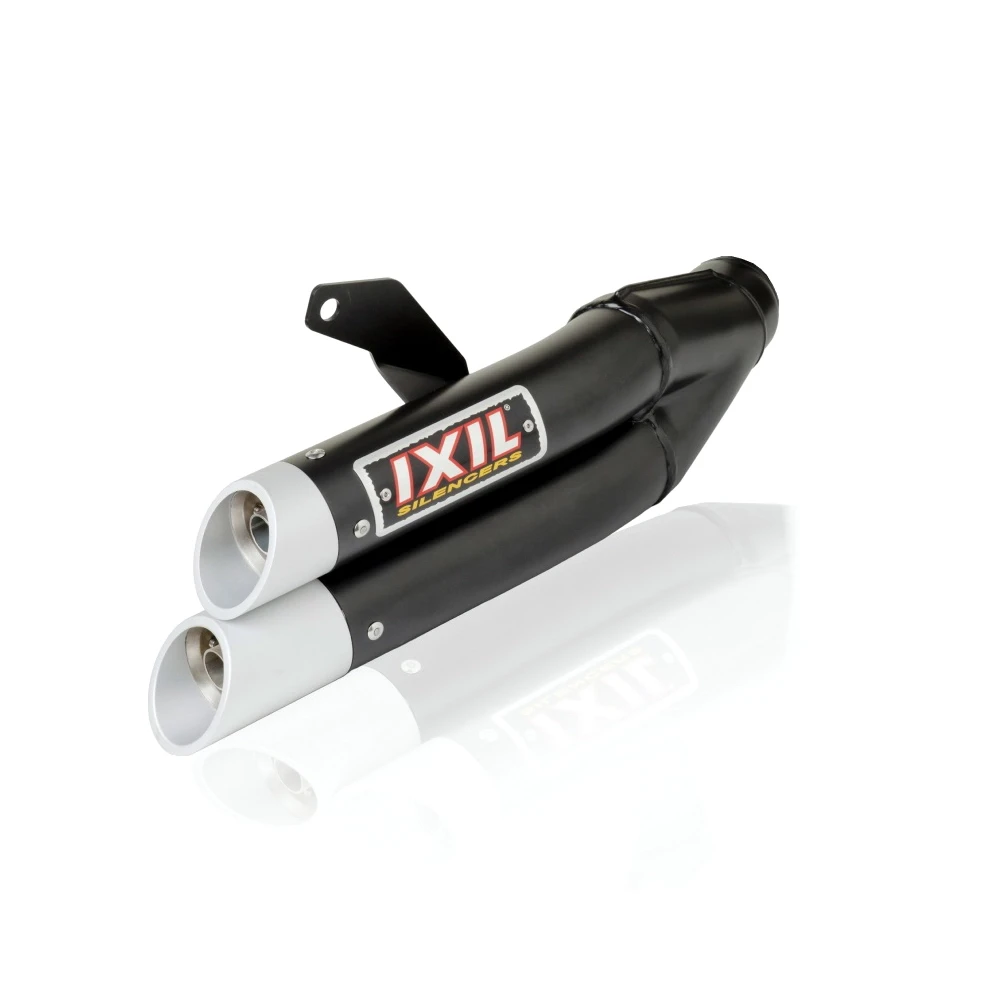 Auspuffanlage IXIL DUAL HYPERLOW (L3XB) in SCHWARZ mit END- CAP in ALU zu