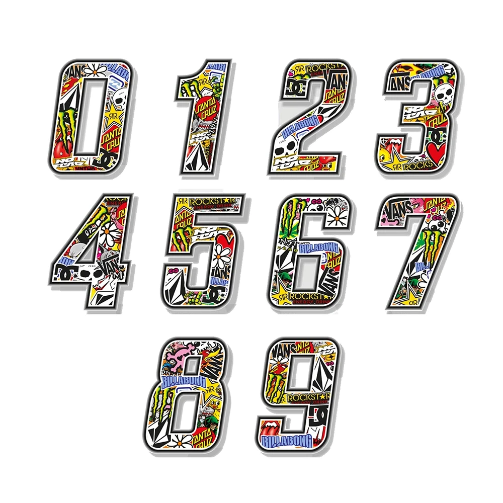 Sticker 4R STICKER BOMB Zahl Nr. 9 (H 100 x B 75mm)