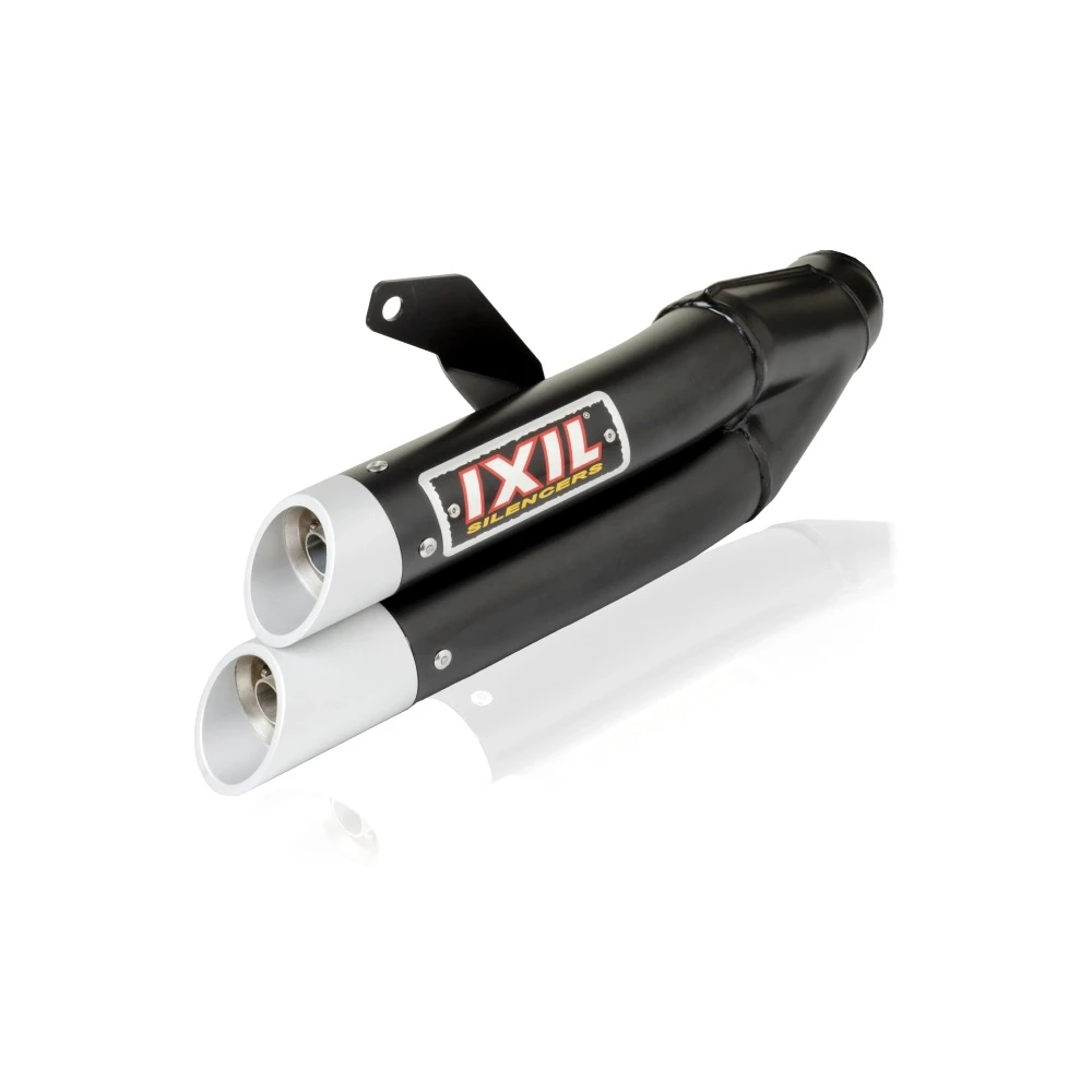 Auspuffanlage IXIL DUAL HYPERLOW (L3XB) in SCHWARZ mit END- CAP in ALU zu